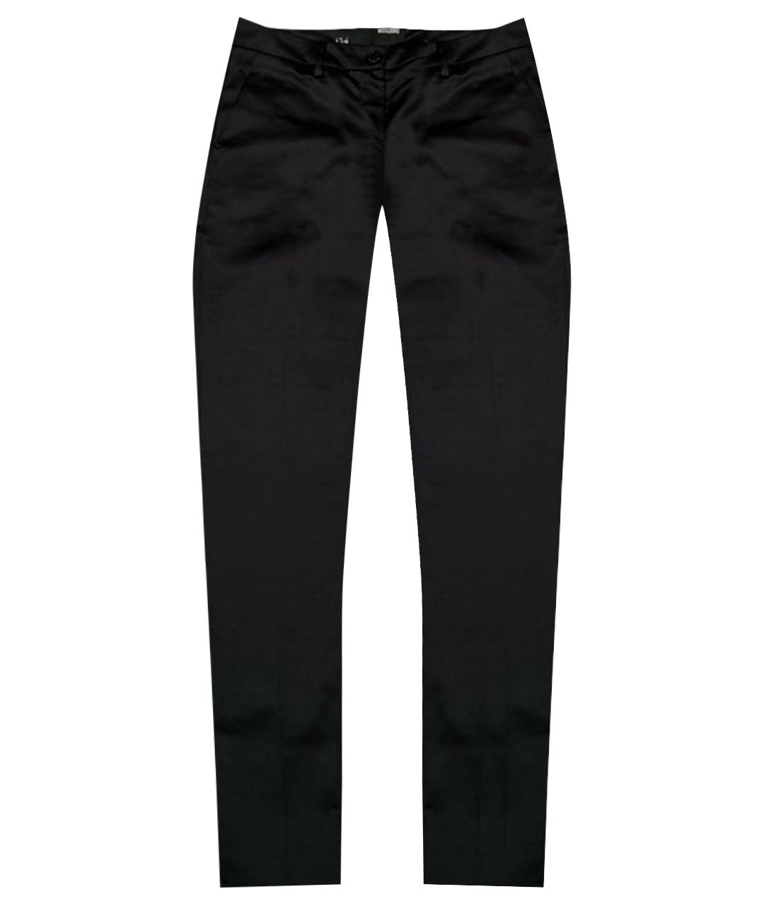 LOVE MOSCHINO Черные атласные прямые брюки, фото 1
