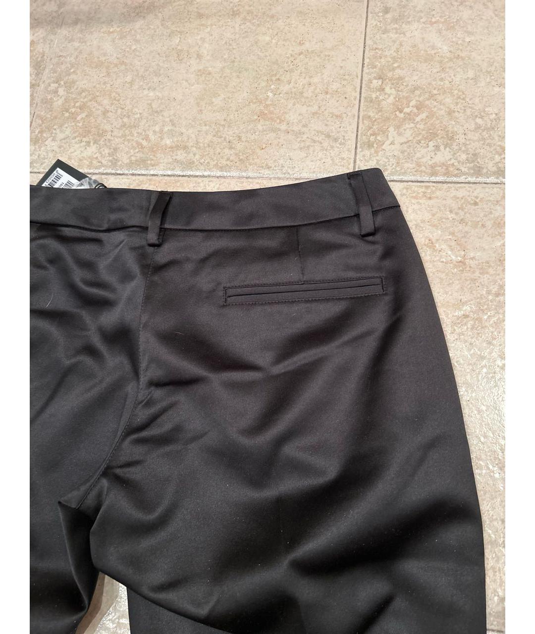 LOVE MOSCHINO Черные атласные прямые брюки, фото 6