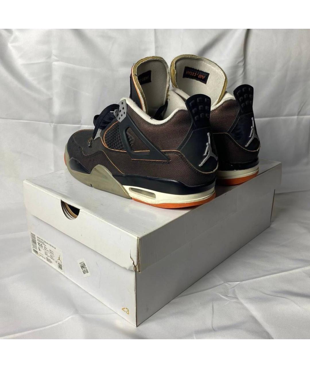 JORDAN Коричневые текстильные высокие кроссовки / кеды, фото 3