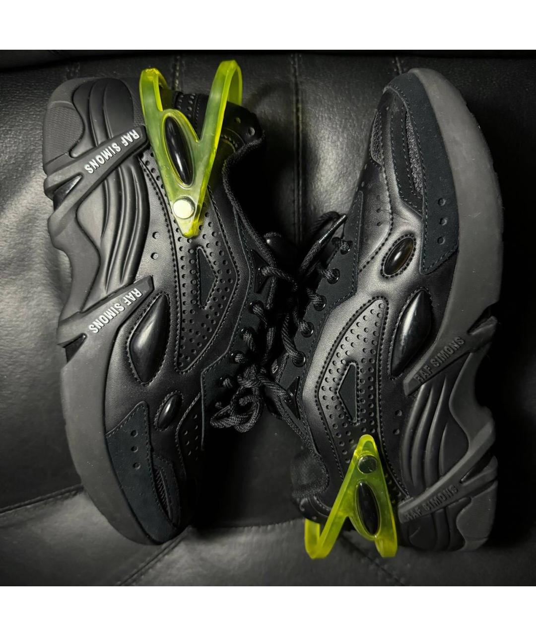 RAF SIMONS Черные текстильные низкие кроссовки / кеды, фото 4