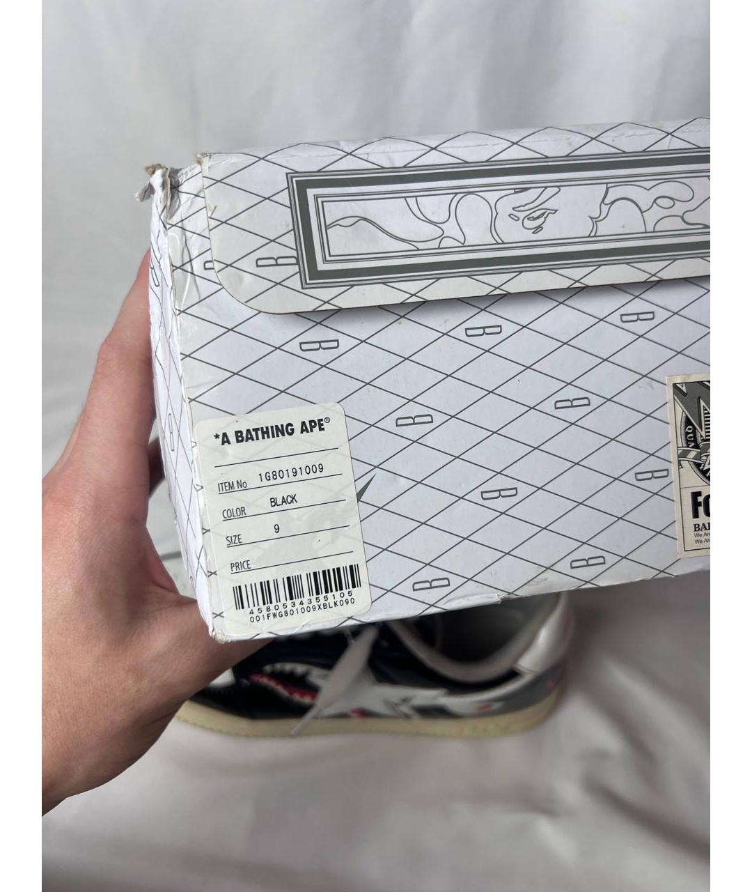 BAPE Черные низкие кроссовки / кеды из лакированной кожи, фото 3