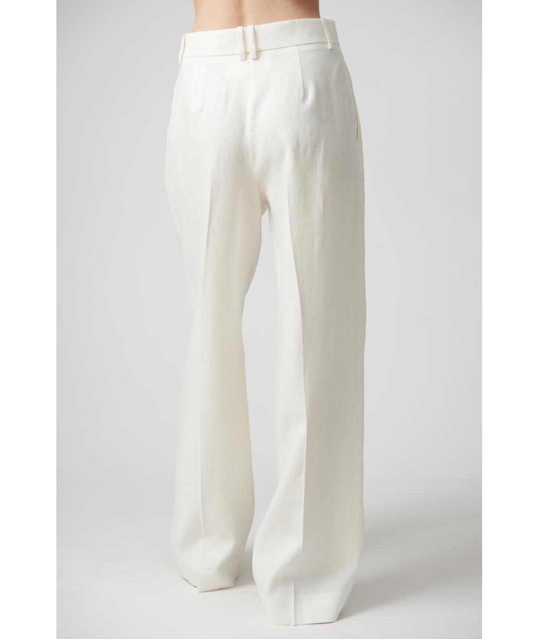 THE ROW Белые льняные прямые брюки, фото 5
