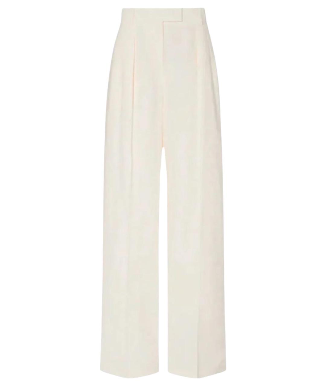 THE ROW Белые льняные прямые брюки, фото 1