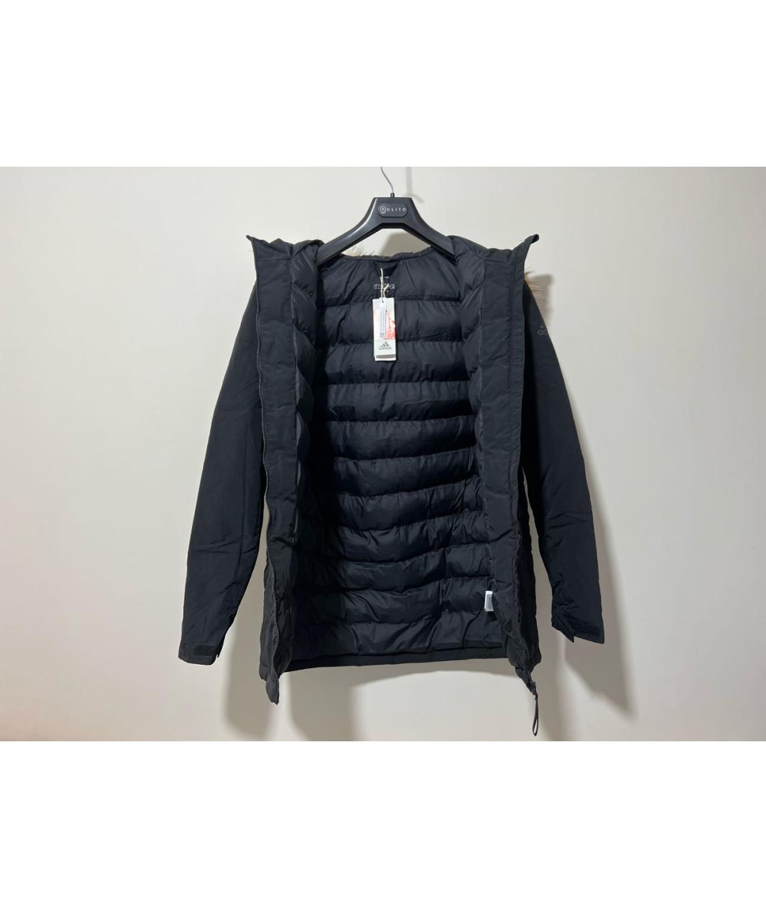 ADIDAS Черная полиамидовая парка, фото 4