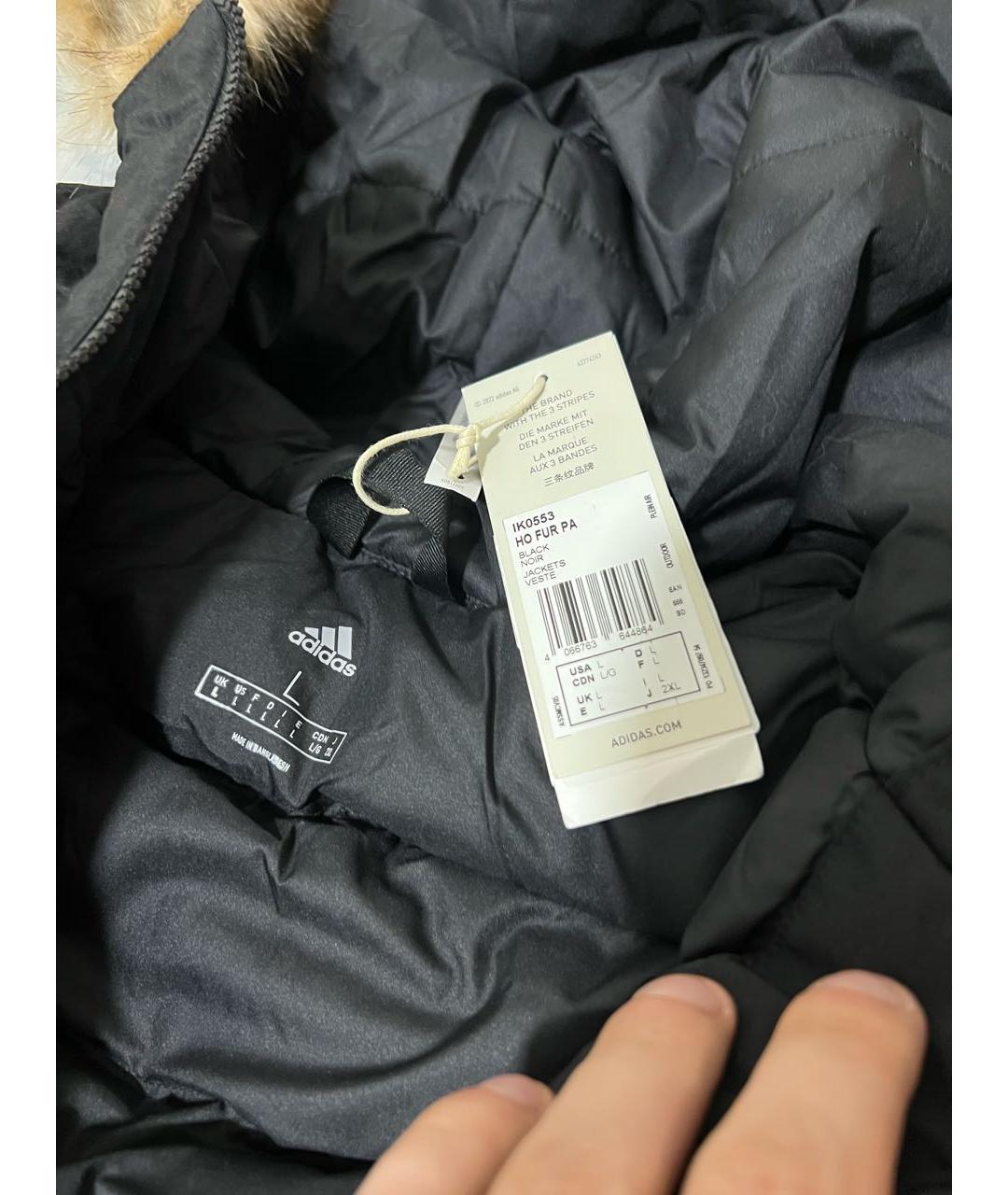 ADIDAS Черная полиамидовая парка, фото 5