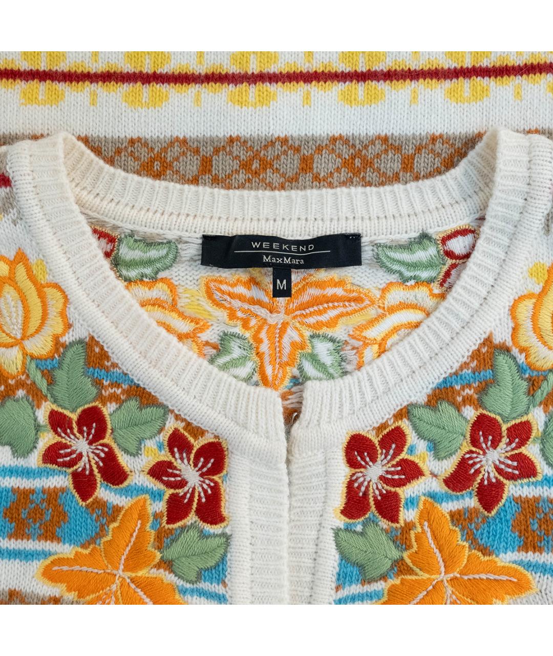 WEEKEND MAX MARA Мульти шерстяной кардиган, фото 3