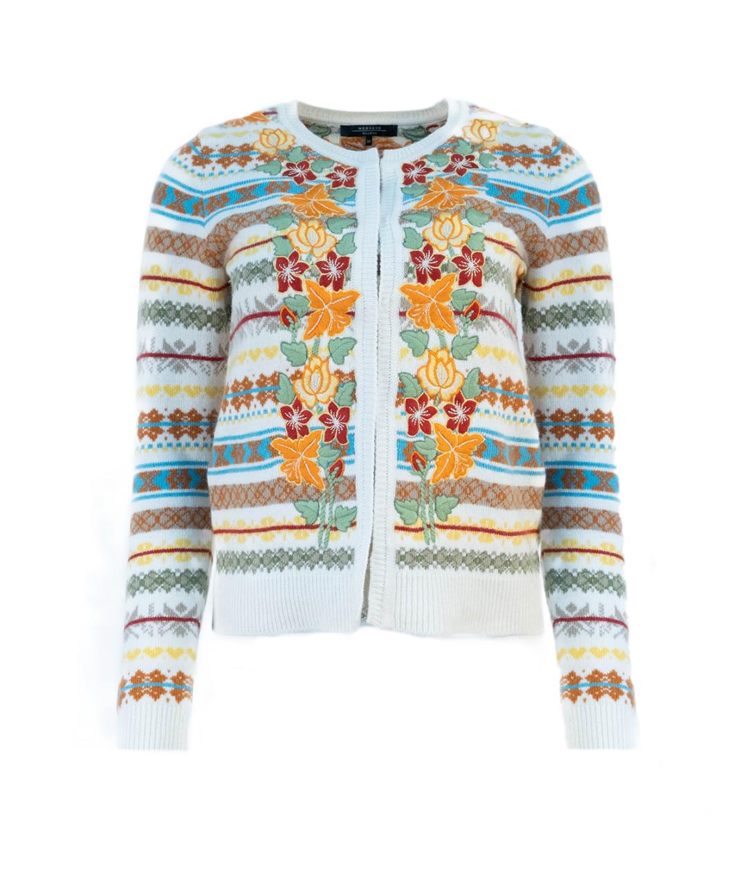 WEEKEND MAX MARA Мульти шерстяной кардиган, фото 1