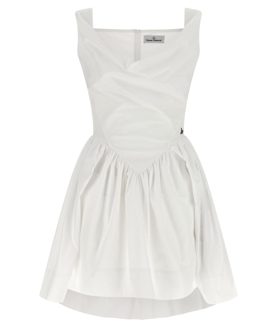 VIVIENNE WESTWOOD Белое хлопковое коктейльное платье, фото 1
