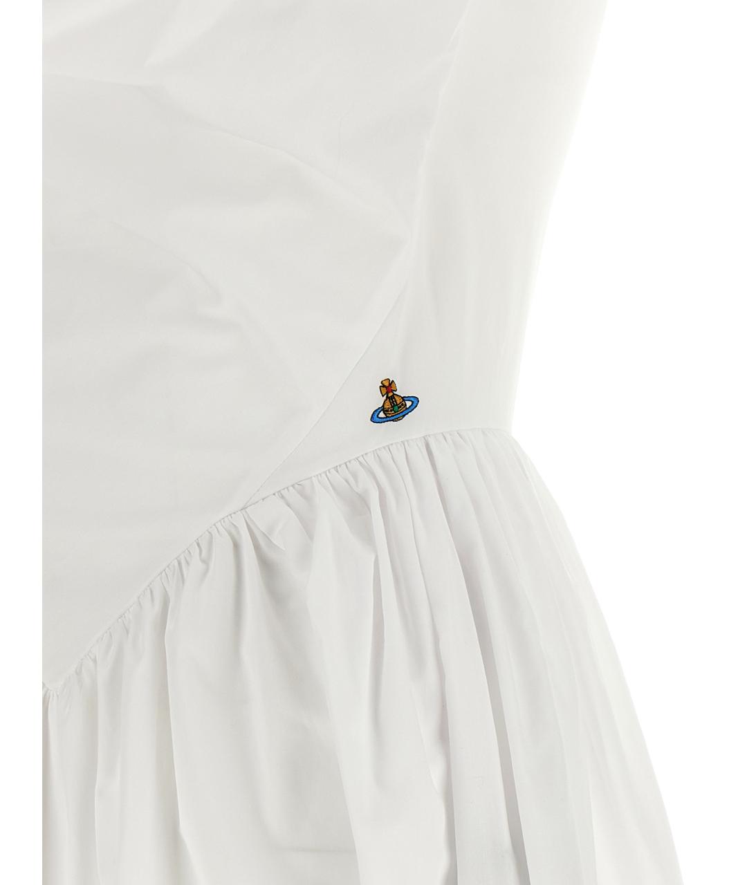 VIVIENNE WESTWOOD Белое хлопковое коктейльное платье, фото 4