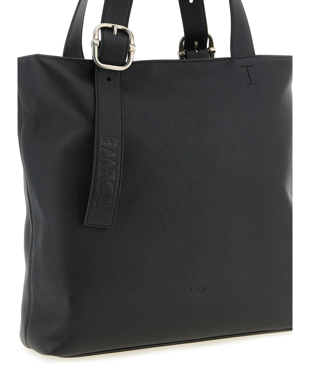 LOEWE Черная кожаная сумка тоут, фото 3