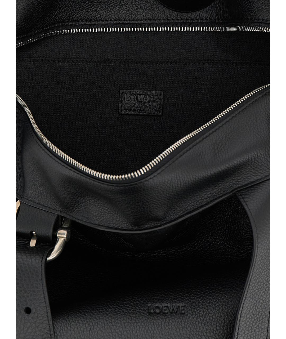 LOEWE Черная кожаная сумка тоут, фото 4