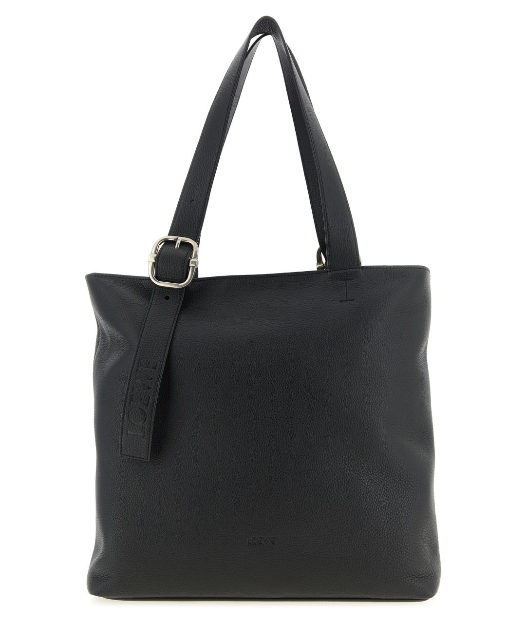 LOEWE Черная кожаная сумка тоут, фото 1