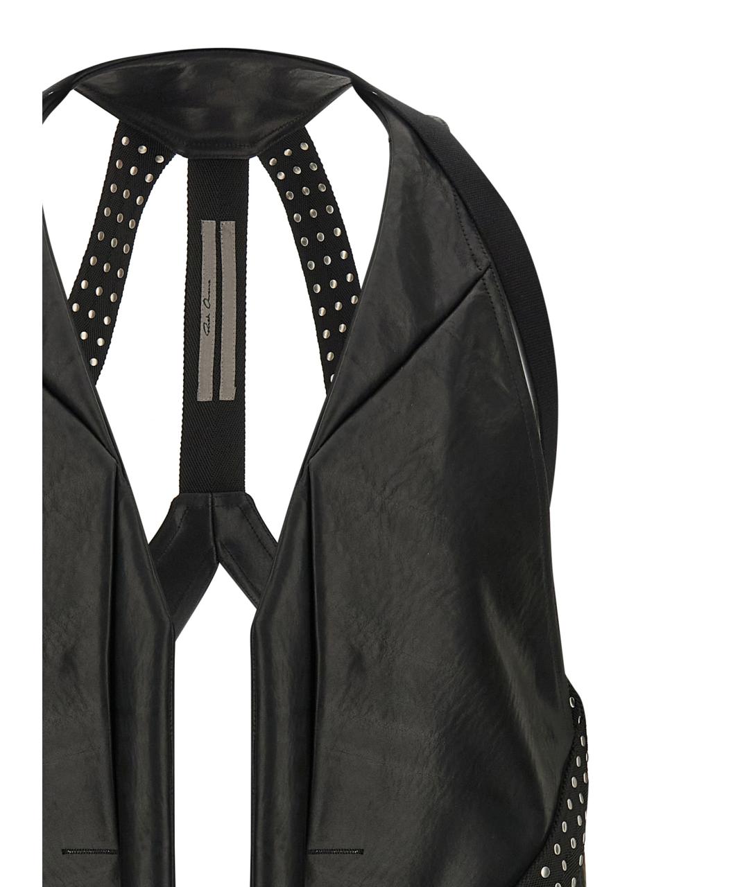 RICK OWENS Черный кожаный жилет, фото 3