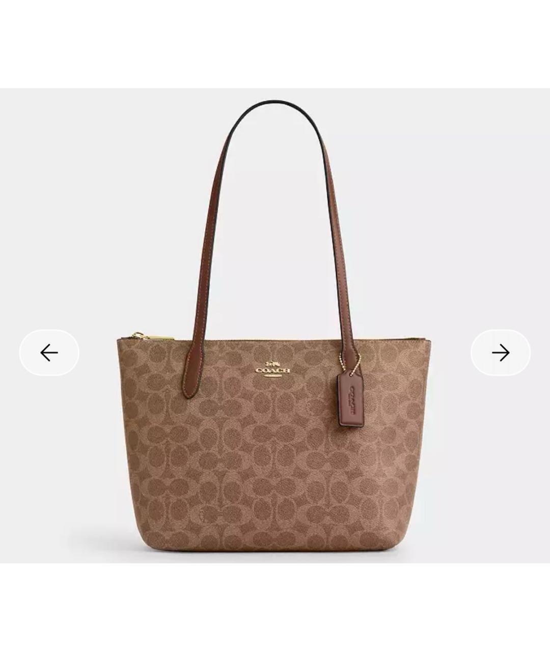 COACH Коричневая сумка тоут, фото 8