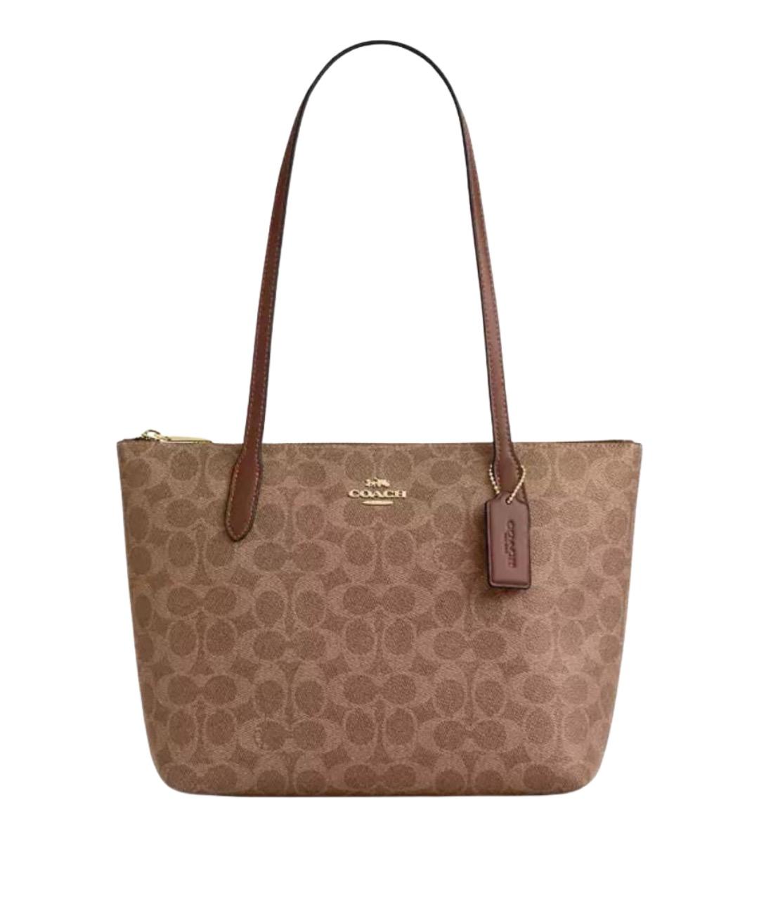 COACH Коричневая сумка тоут, фото 1