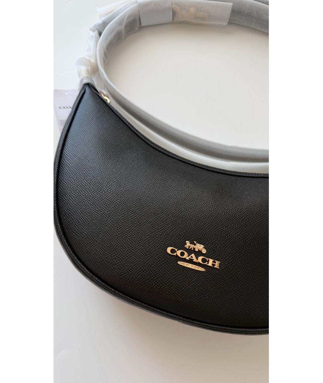 COACH Черная кожаная сумка через плечо, фото 3