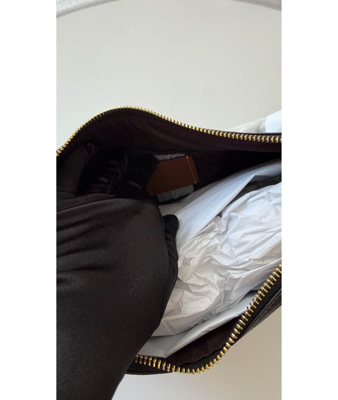 COACH Черная кожаная сумка через плечо, фото 7