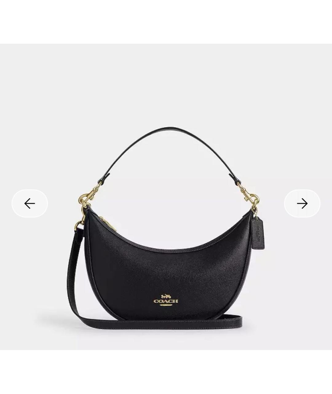 COACH Черная кожаная сумка через плечо, фото 9