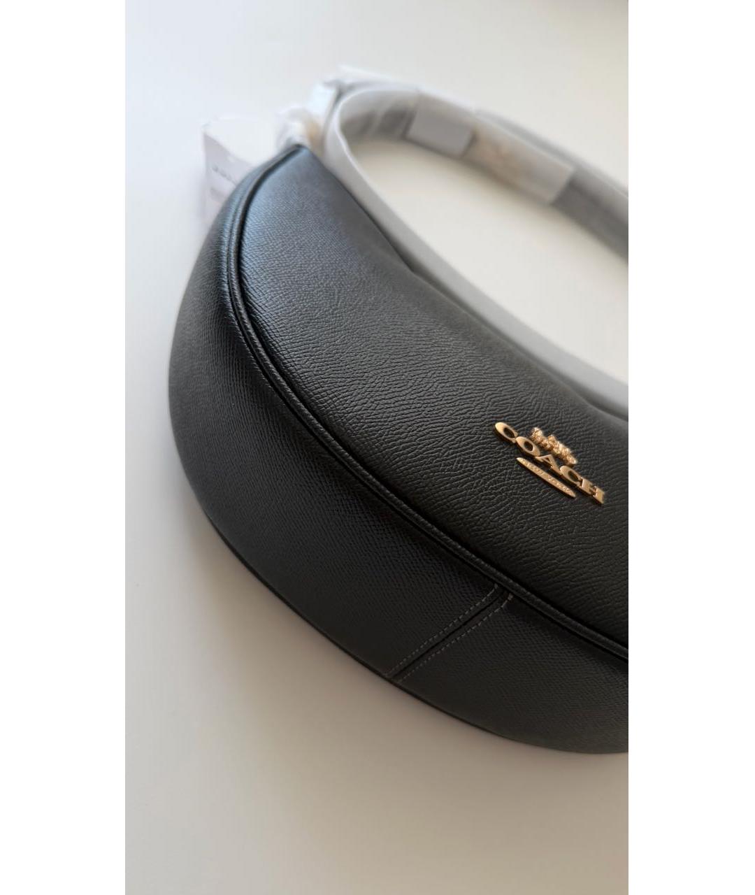 COACH Черная кожаная сумка через плечо, фото 4