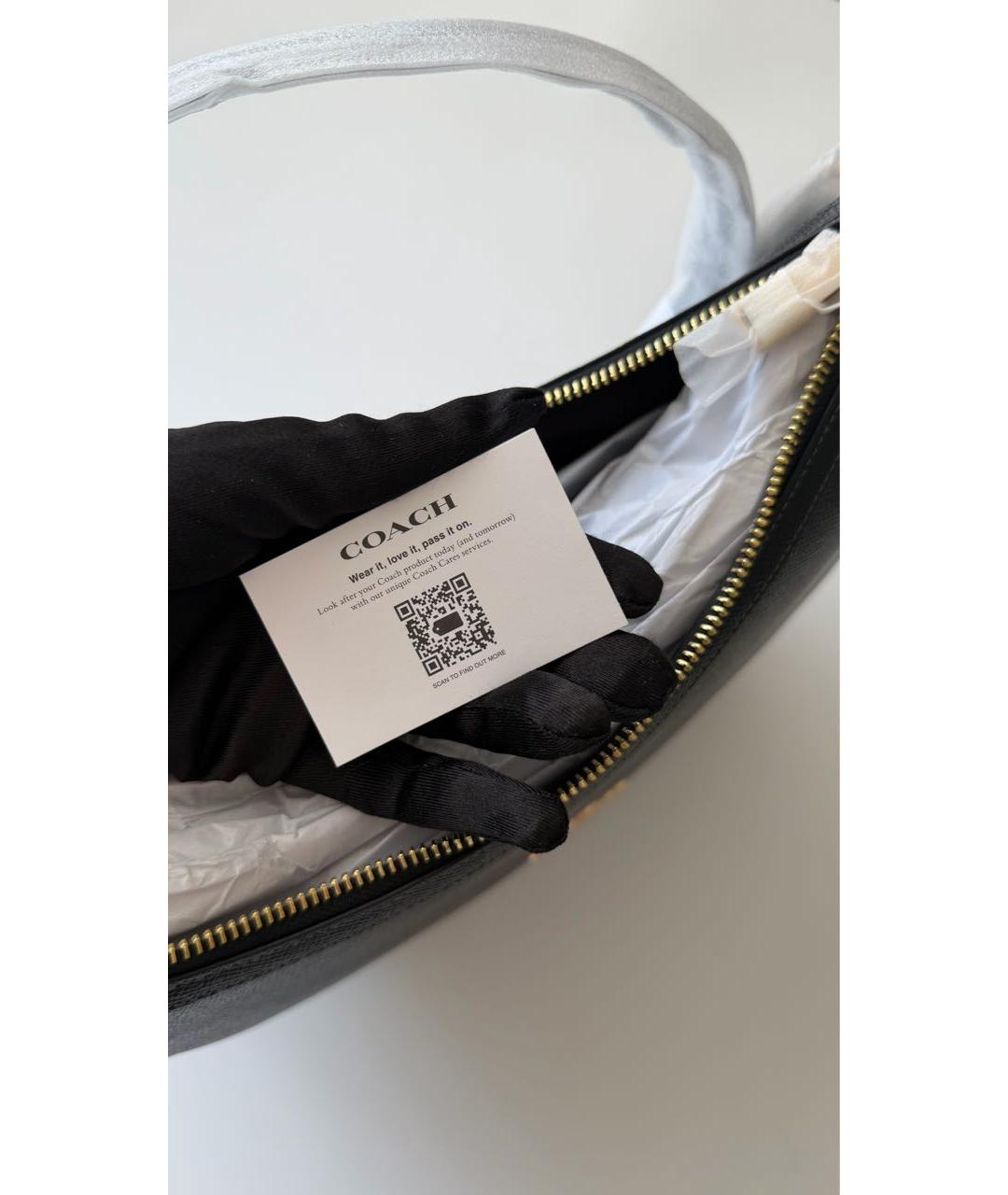 COACH Черная кожаная сумка через плечо, фото 8