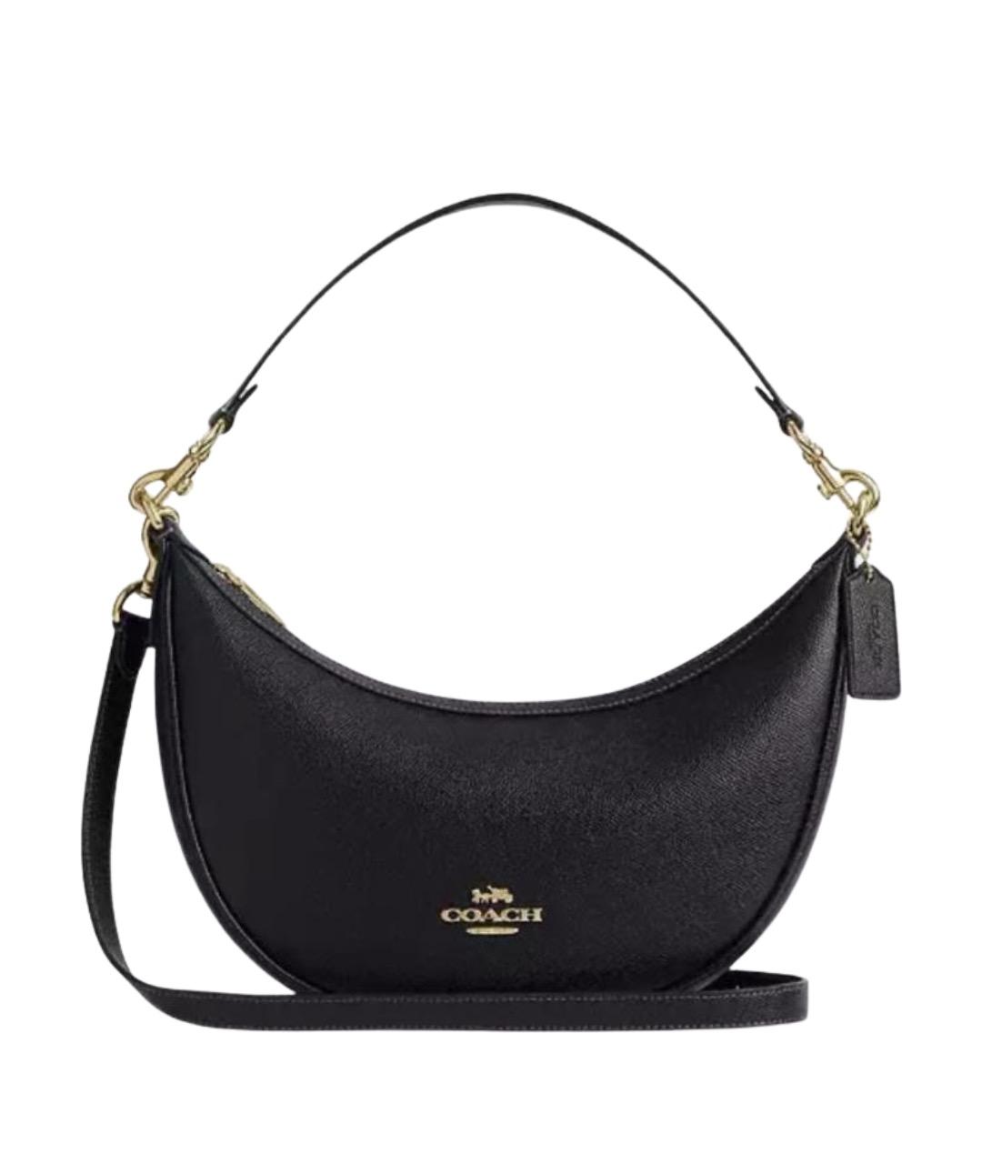 COACH Черная кожаная сумка через плечо, фото 1