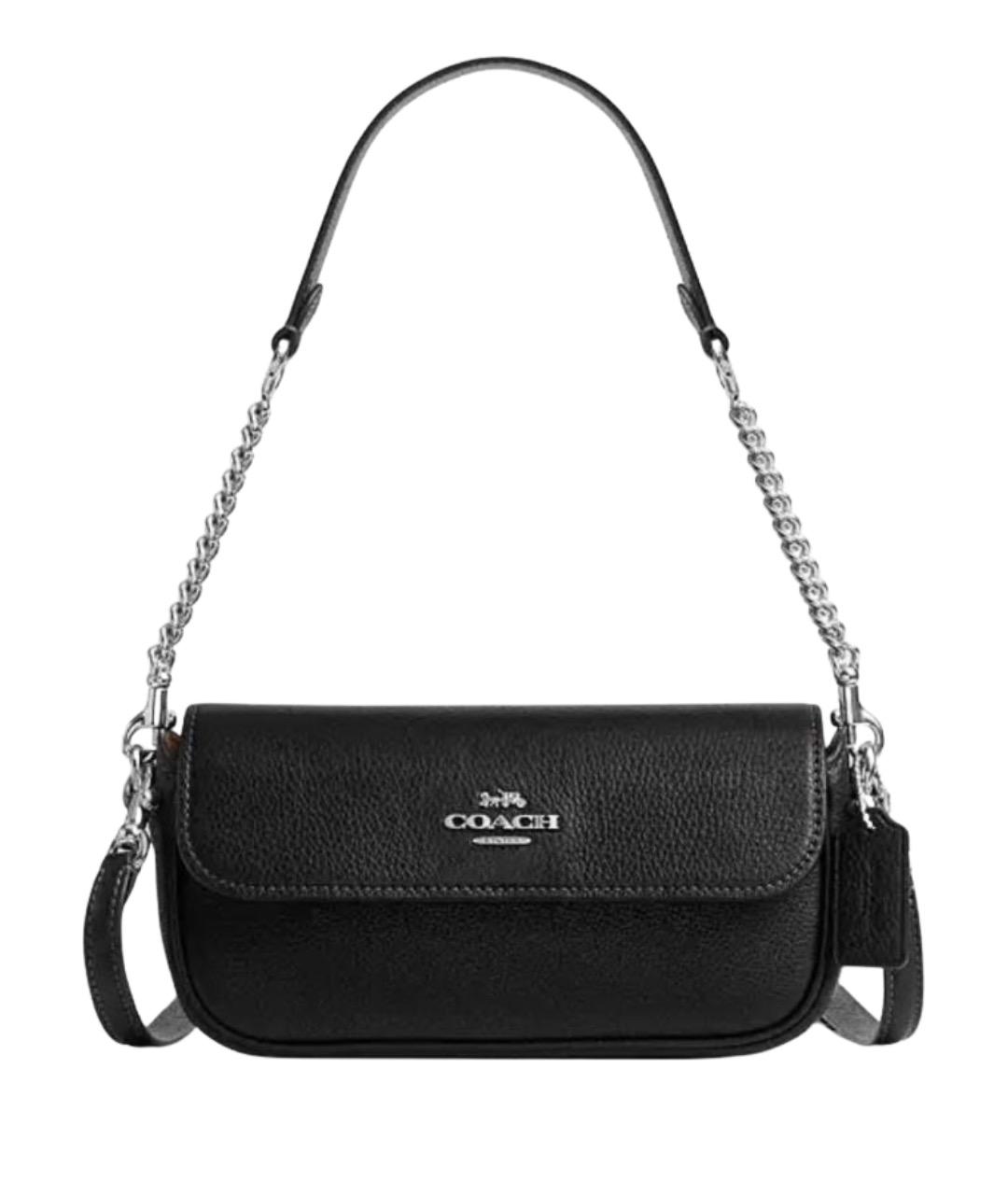 COACH Черная кожаная сумка через плечо, фото 1