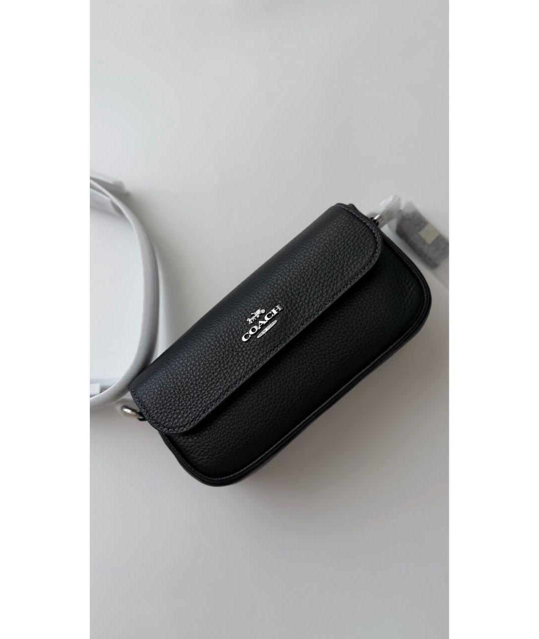 COACH Черная кожаная сумка через плечо, фото 8