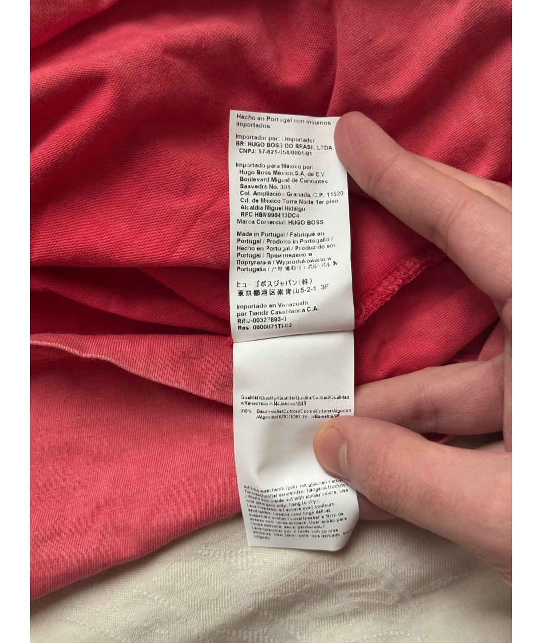 HUGO BOSS Красная хлопковая футболка, фото 5