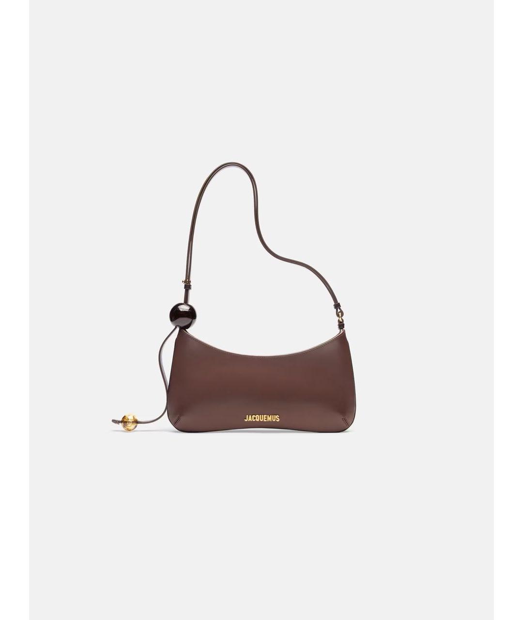 JACQUEMUS Коричневая кожаная сумка через плечо, фото 9