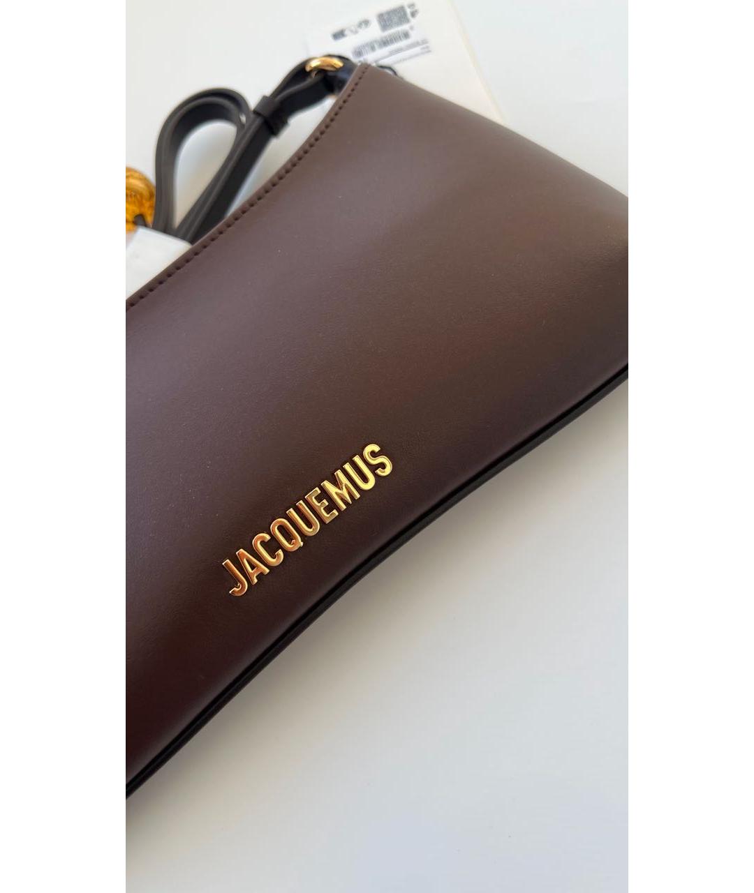 JACQUEMUS Коричневая кожаная сумка через плечо, фото 6