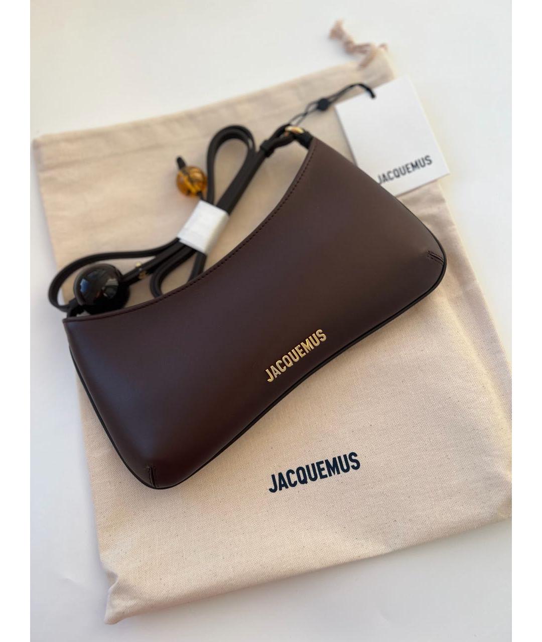 JACQUEMUS Коричневая кожаная сумка через плечо, фото 2