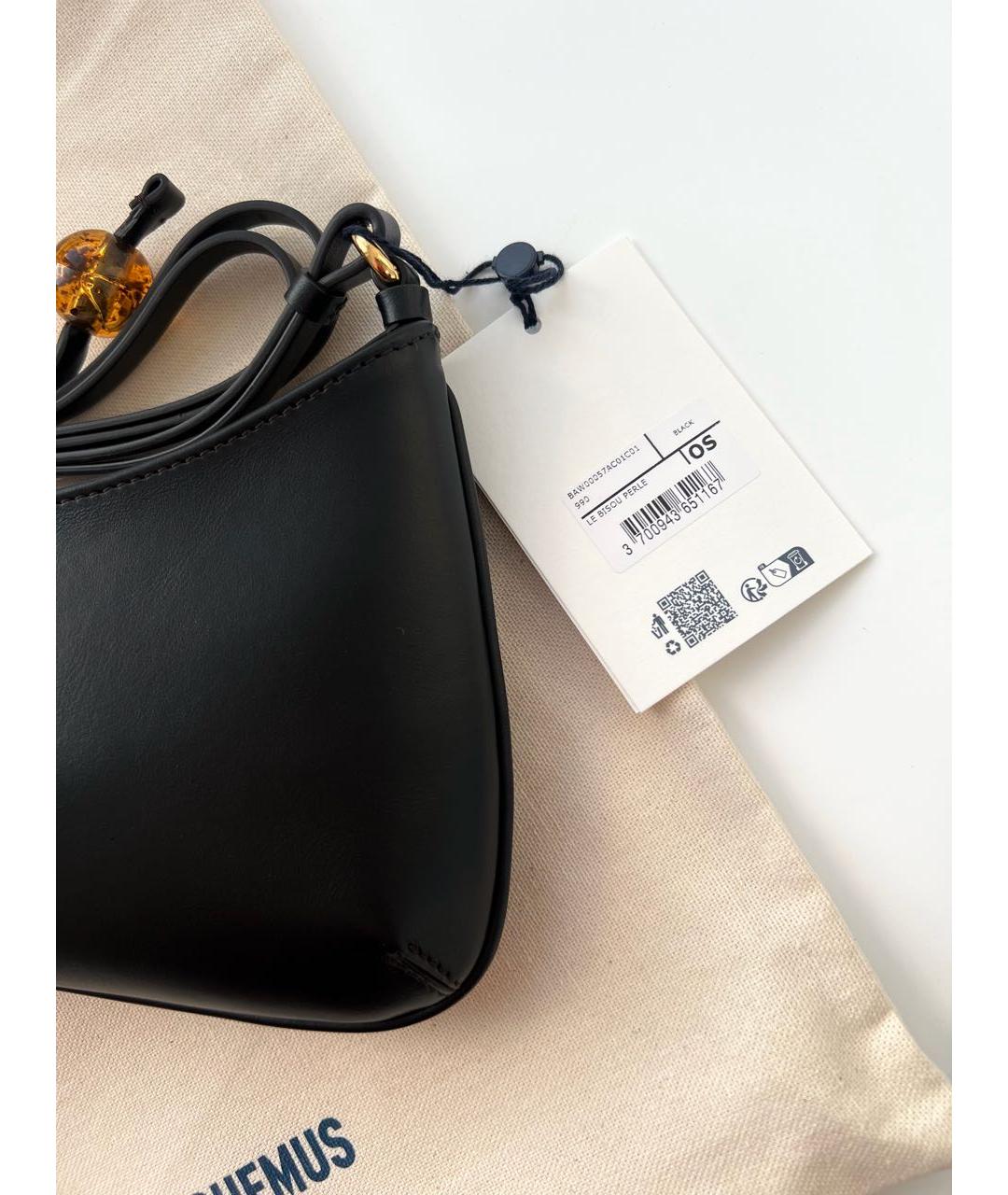 JACQUEMUS Черная кожаная сумка через плечо, фото 6