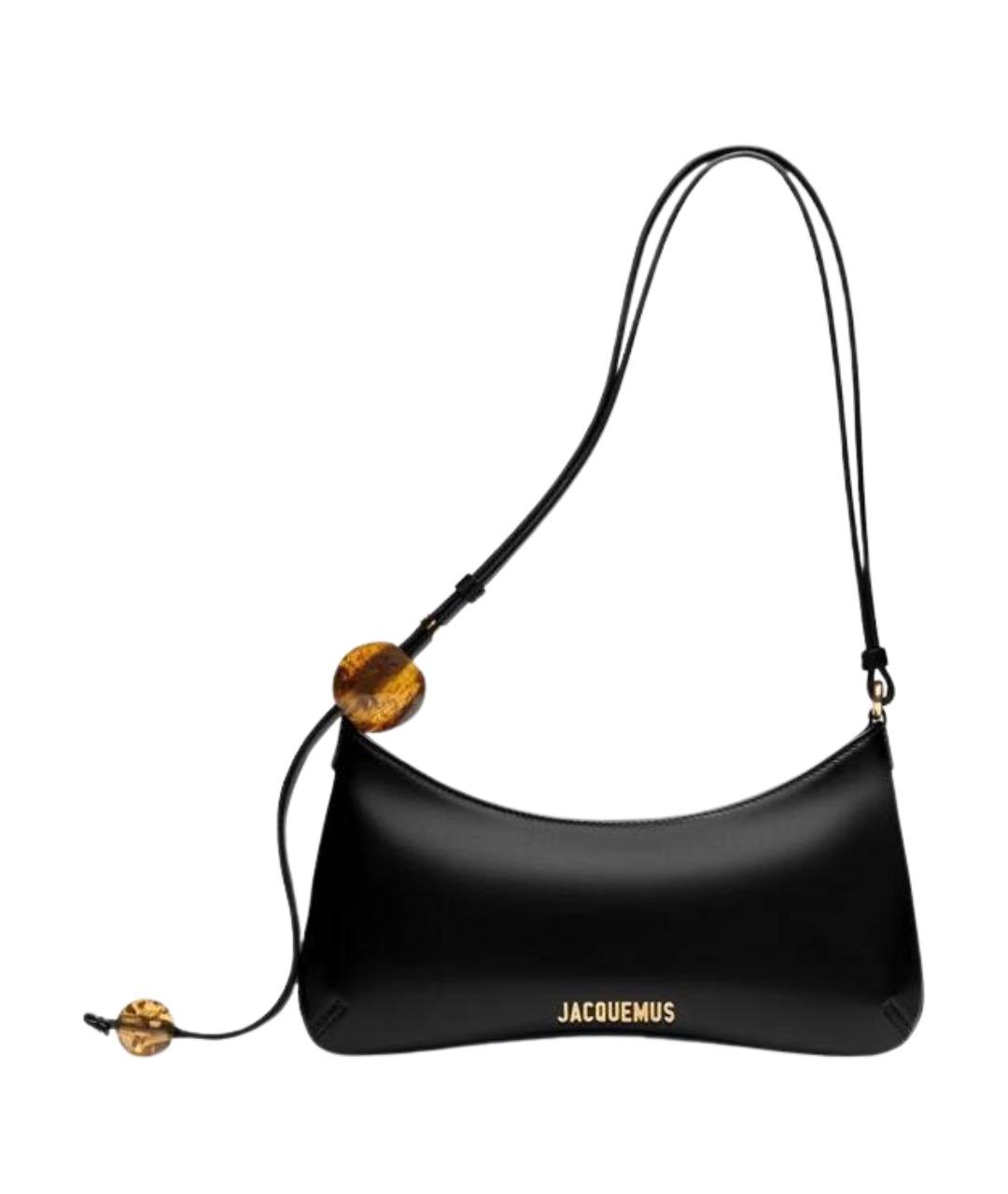 JACQUEMUS Черная кожаная сумка через плечо, фото 1
