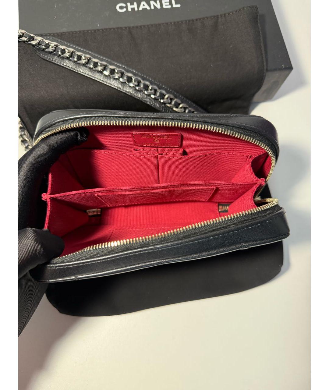 CHANEL Черная кожаная сумка через плечо, фото 4