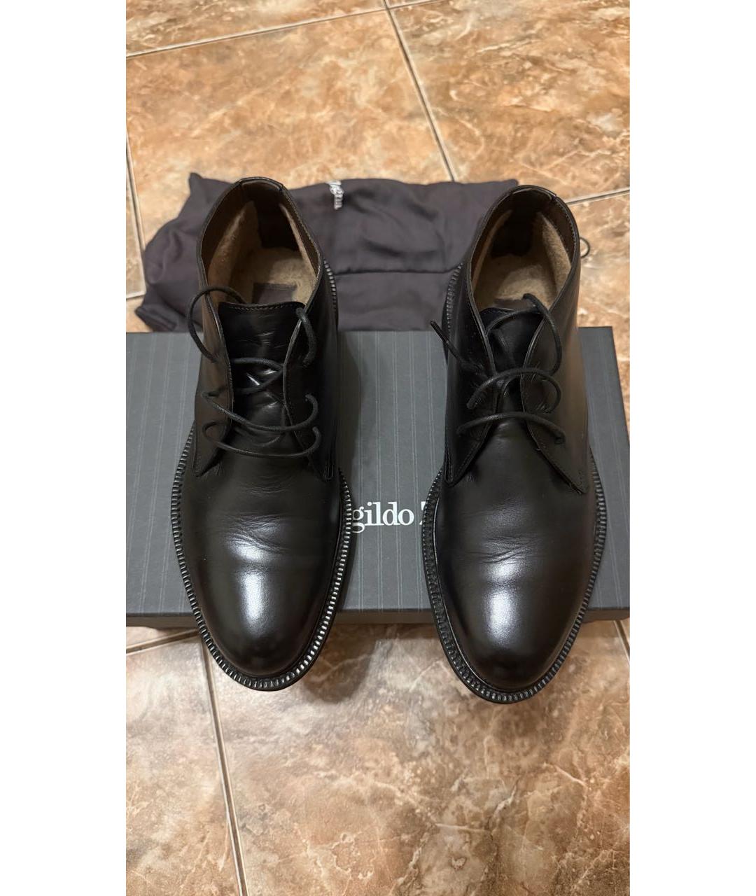 ERMENEGILDO ZEGNA XXX Черные кожаные высокие ботинки, фото 2