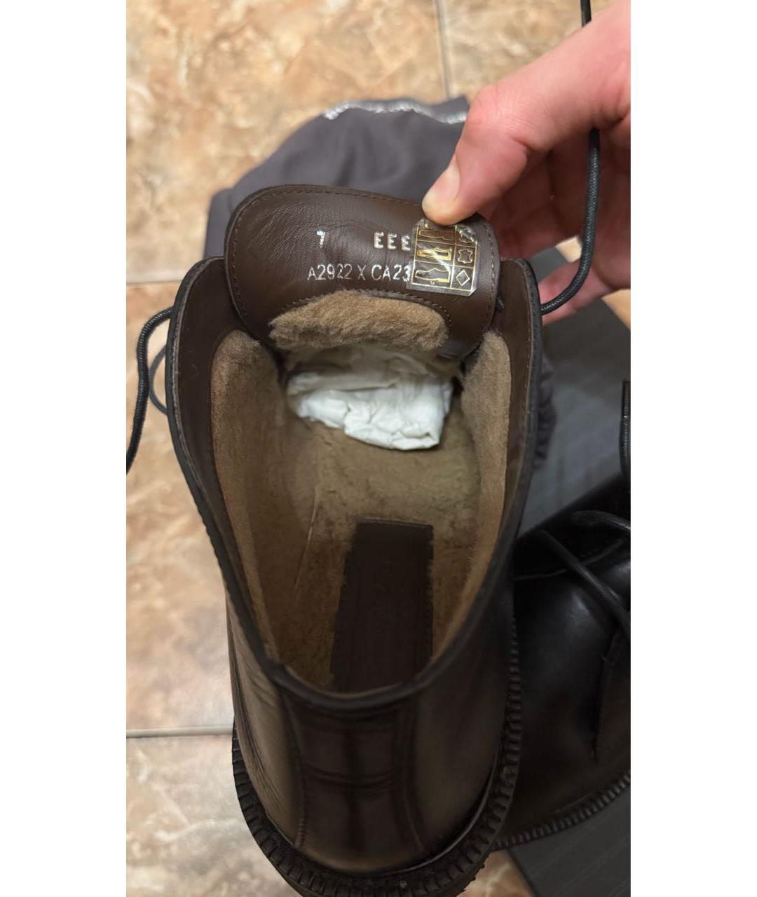 ERMENEGILDO ZEGNA XXX Черные кожаные высокие ботинки, фото 5