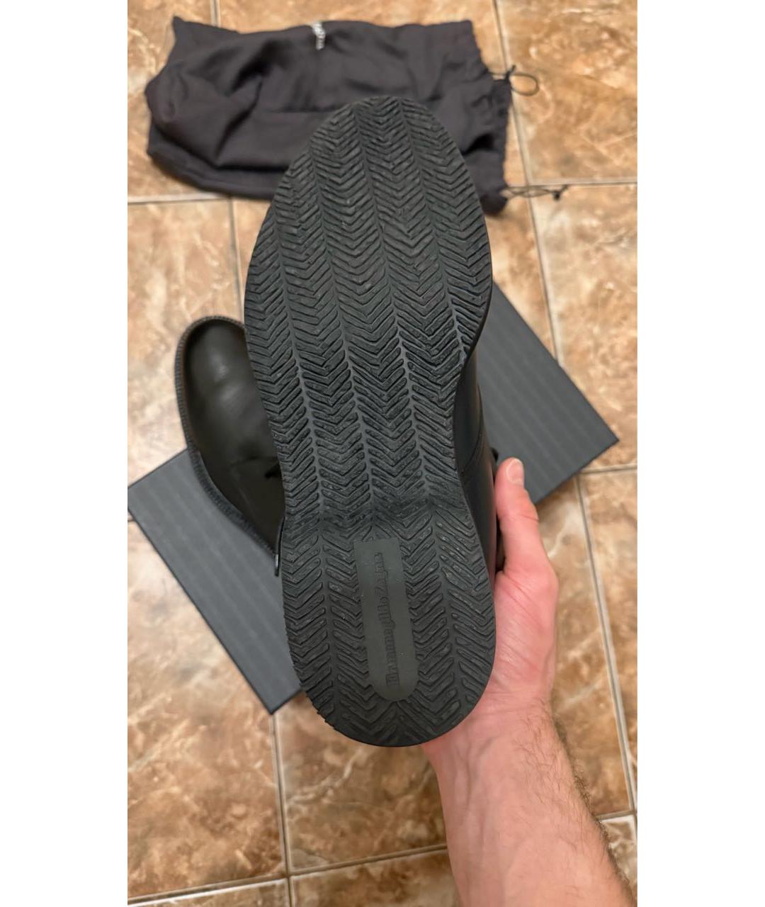 ERMENEGILDO ZEGNA XXX Черные кожаные высокие ботинки, фото 7