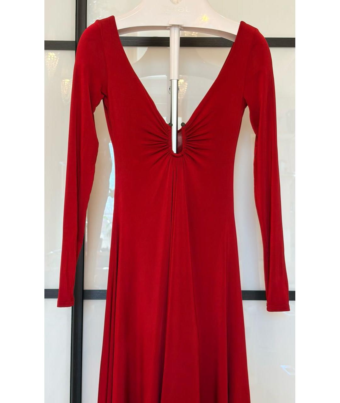 JUST CAVALLI Бордовый полиэстеровый сарафан, фото 2