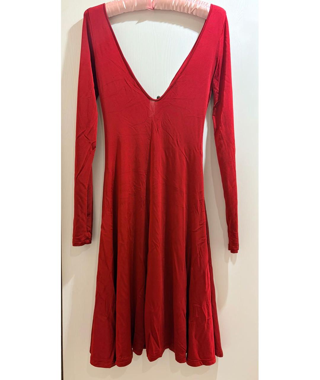 JUST CAVALLI Бордовый полиэстеровый сарафан, фото 5