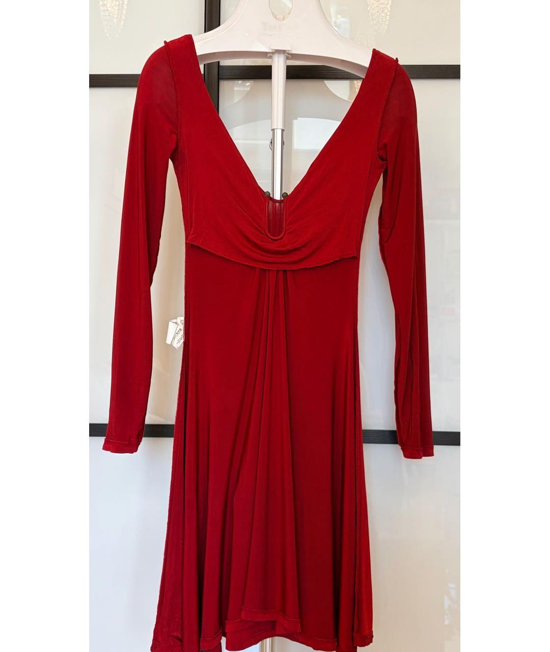 JUST CAVALLI Бордовый полиэстеровый сарафан, фото 3