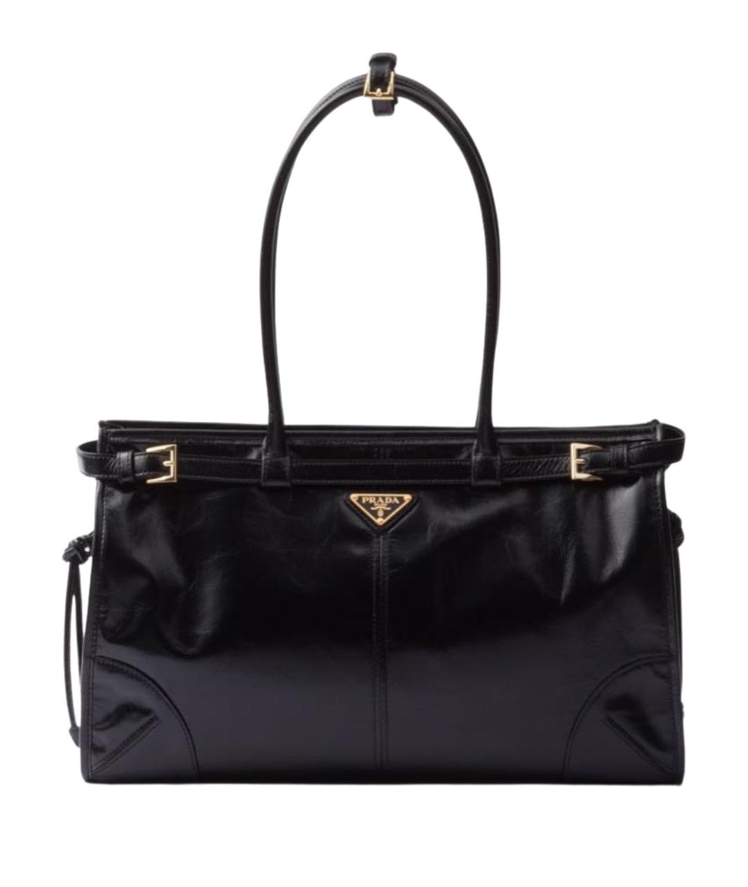 PRADA Черная сумка через плечо из лакированной кожи, фото 1