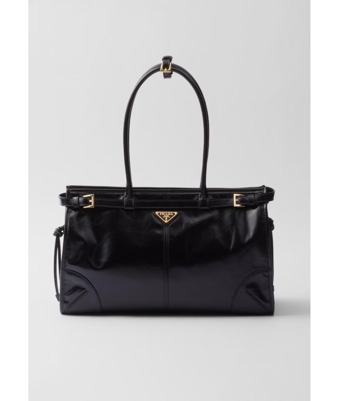 PRADA Черная сумка через плечо из лакированной кожи, фото 6