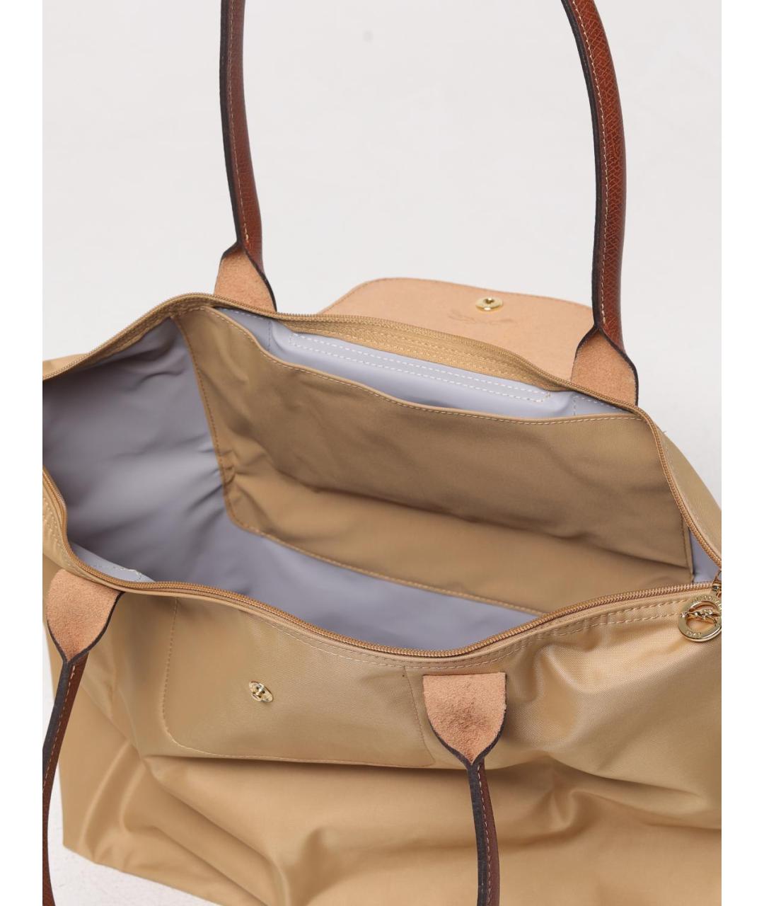 LONGCHAMP Бежевая тканевая сумка тоут, фото 3