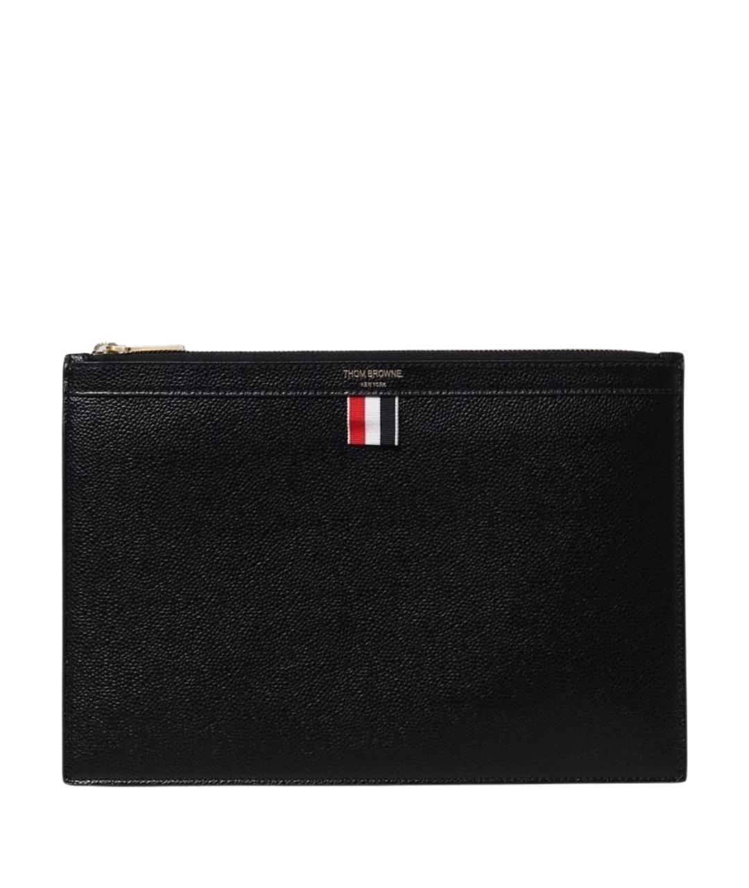 THOM BROWNE Черная кожаная папка для документов, фото 1