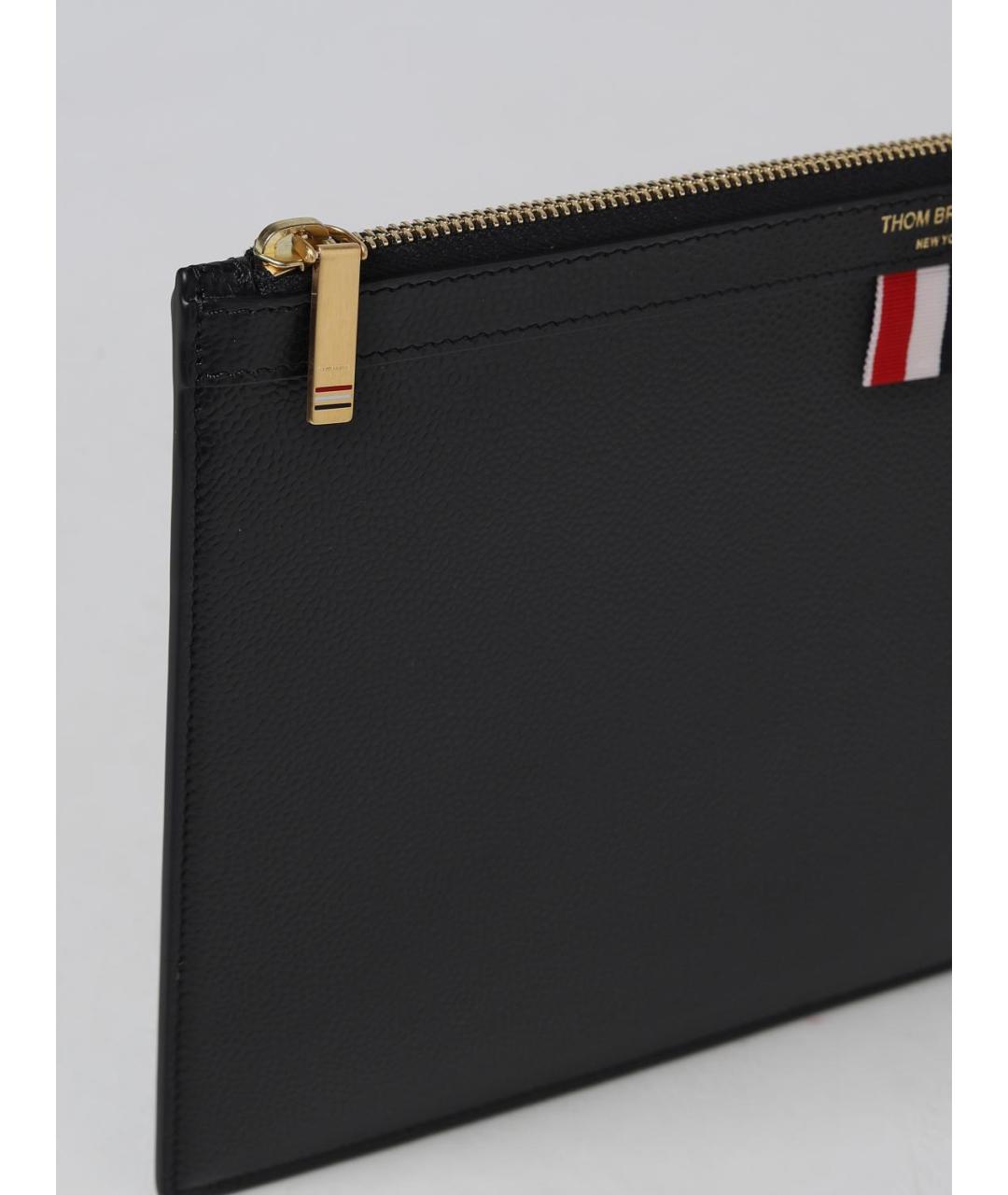 THOM BROWNE Черная кожаная папка для документов, фото 4