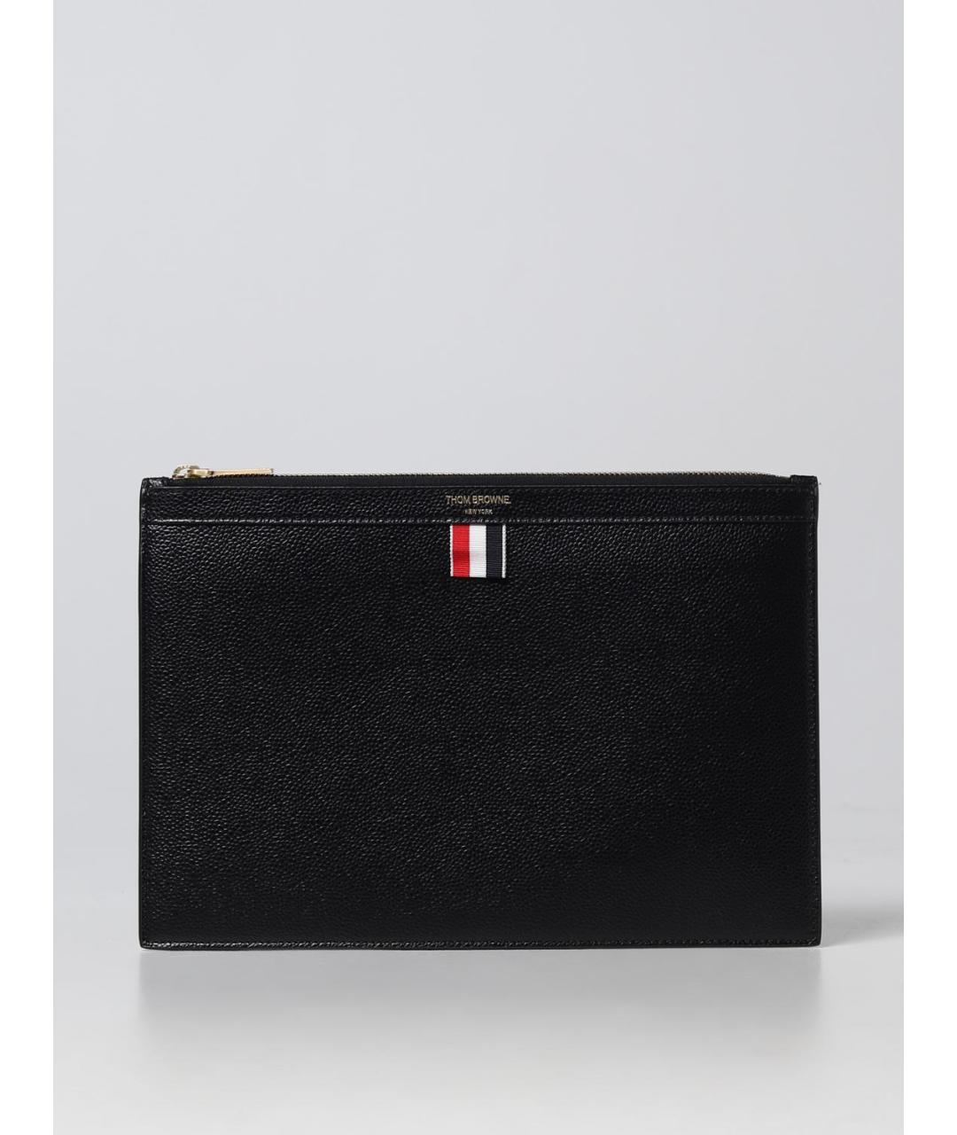 THOM BROWNE Черная кожаная папка для документов, фото 6
