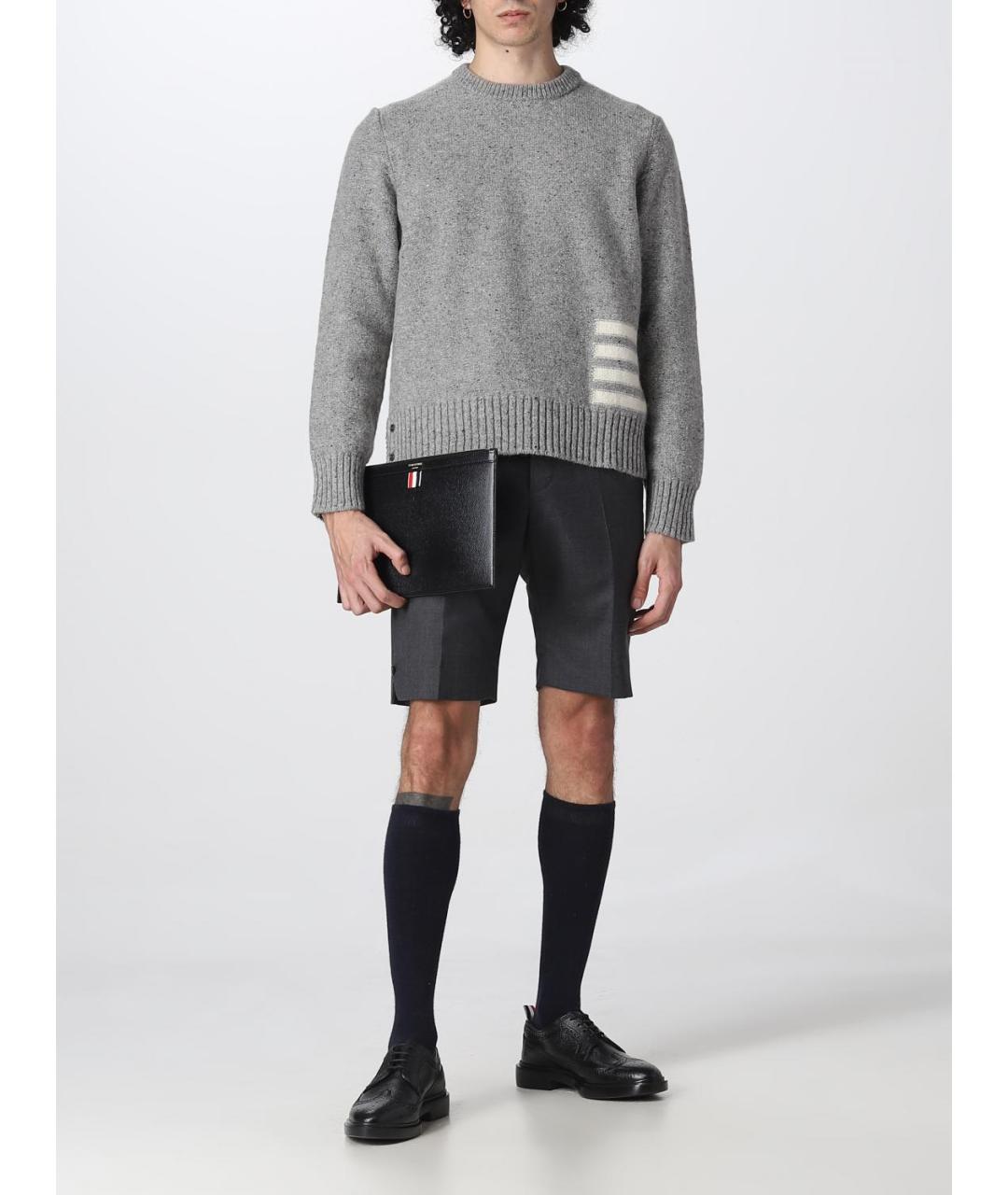 THOM BROWNE Черная кожаная папка для документов, фото 2