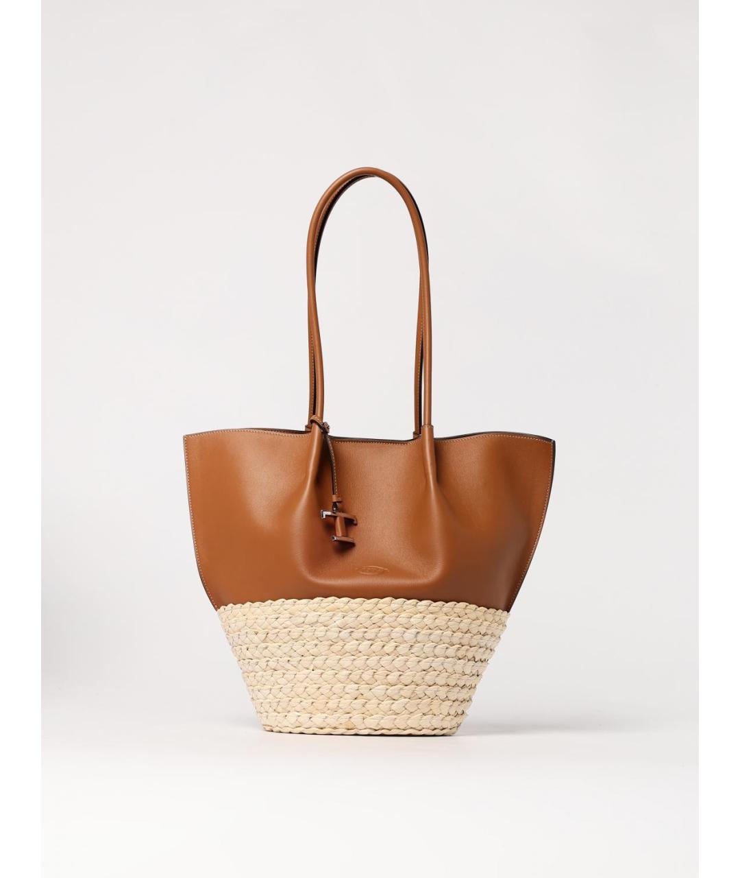 TOD'S Коричневая кожаная сумка тоут, фото 6