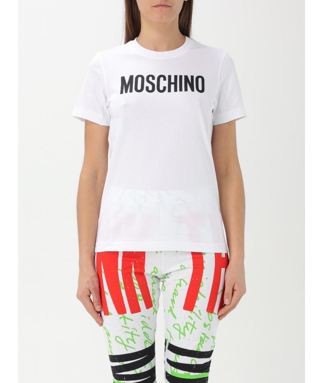 MOSCHINO Белая хлопковая футболка, фото 6