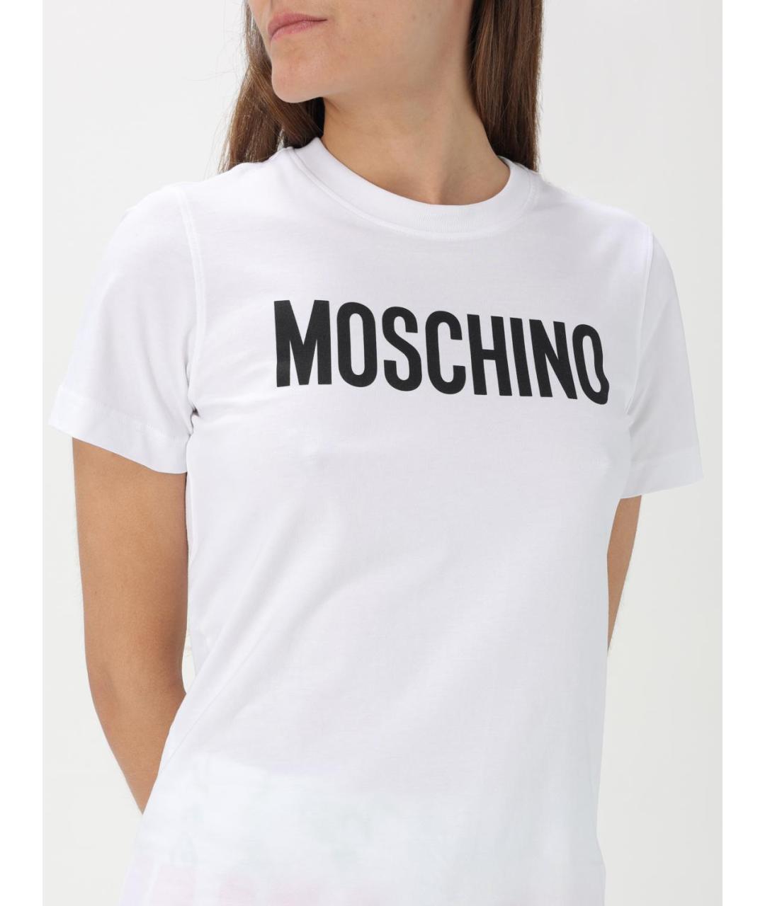 MOSCHINO Белая хлопковая футболка, фото 5